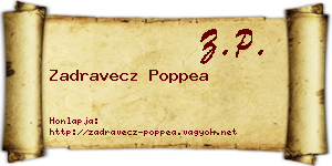 Zadravecz Poppea névjegykártya